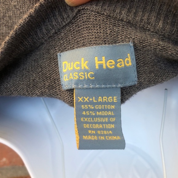 Duck Head classic charcoal gray V neck sweater XXL - Picture 2 of 7